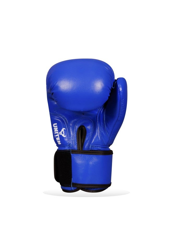 UNITEN Men Tiger Amateur Boxing Gloves | Leather Gloves | Men Boxing Gloves 10 oz (Blue) - Image 4