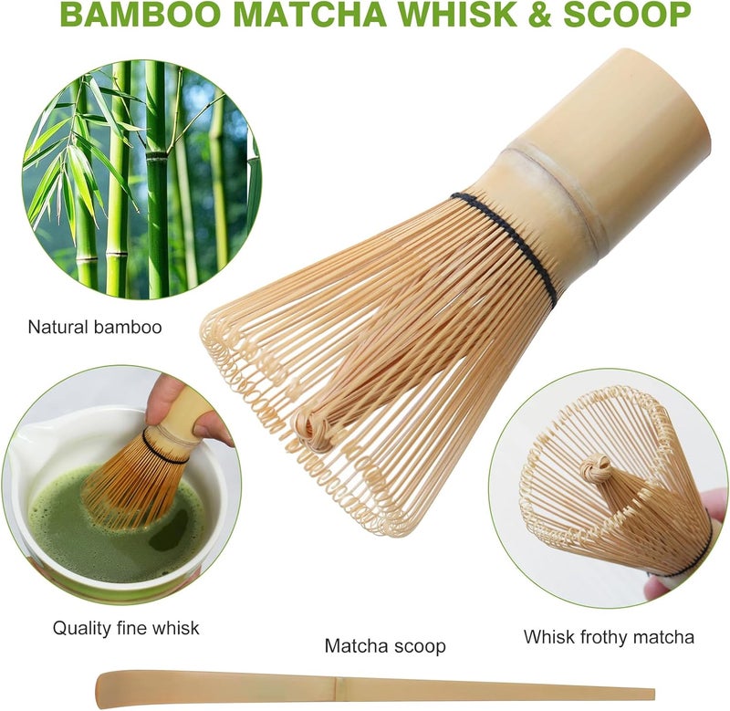 MIKESIER Matcha Whisk Set, Japanese Traditional Bamboo Chasen & Matcha Set with Scoop & Sifter, Handmade Matcha Bowl and Whisk Set for Authentic Japanese Tea Ceremony, Great Matcha Kit for Her - Image 5