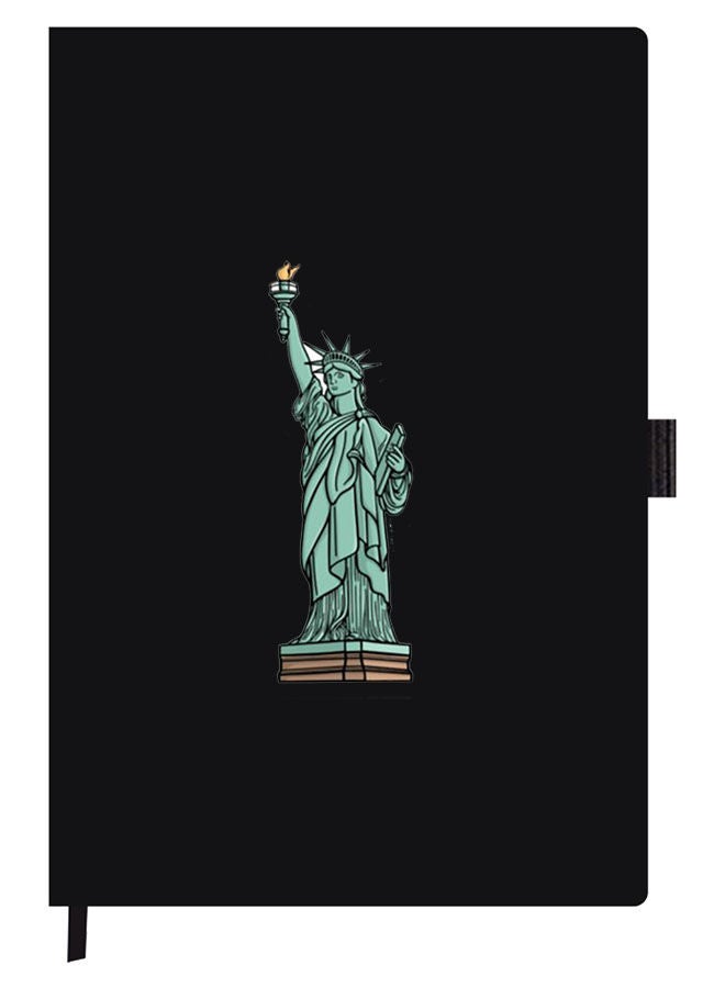 Theodor Designer A5 Thick Black Hardcover Notebook Statue Of Liberty - Image 1
