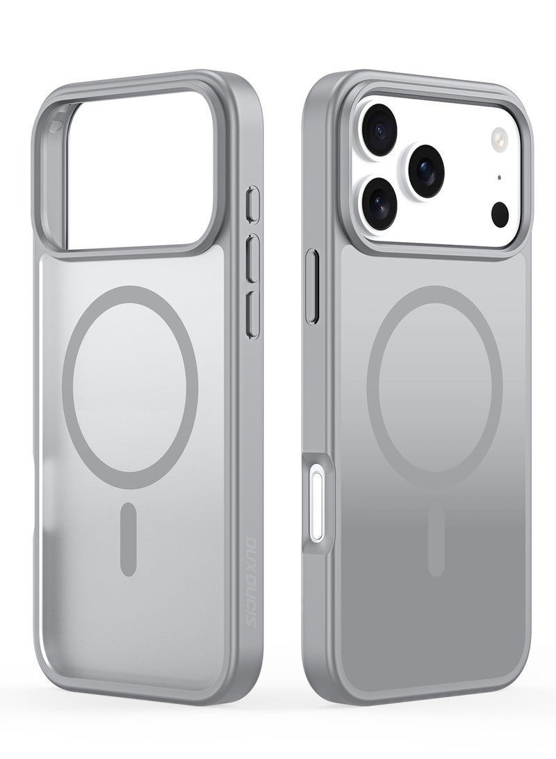 دوكس دوتشيز جراب يند دوكس دوكيس شفاف غير لامع مطفي مضاد للاصفرار [غطاء خلفي صلب من البولي كربونات ومن السيلكون ] جراب واقٍ مقاوم للصدمات متوافق مع  IPhone 17 Pro  (رمادي) - Image 1