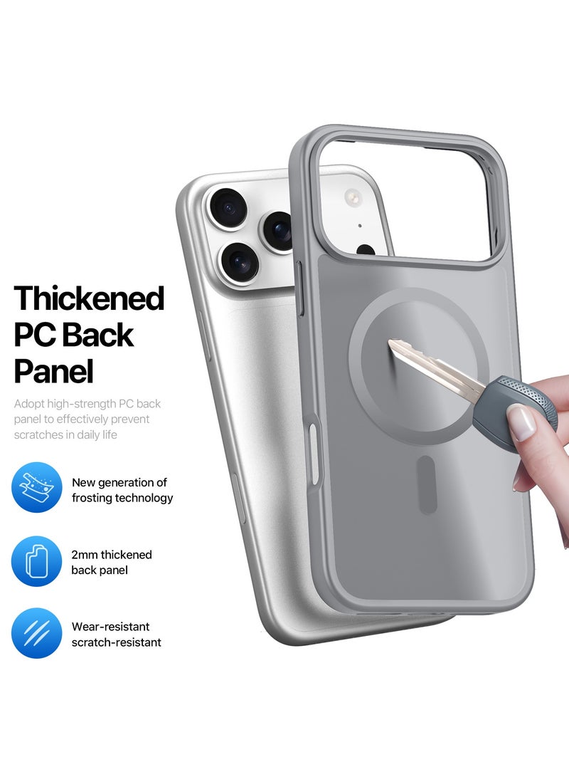 دوكس دوتشيز جراب يند دوكس دوكيس شفاف غير لامع مطفي مضاد للاصفرار [غطاء خلفي صلب من البولي كربونات ومن السيلكون ] جراب واقٍ مقاوم للصدمات متوافق مع  IPhone 17 Pro  (رمادي) - Image 4