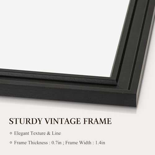 4 THOUGHT Dry Erase Board, 18 x 24 in Magnetic Whiteboard Black Vintage Wood Frame Wall-Mounted White Board Decorative Notice Board for School, Office, Home, Kitchen with 8 Magnets 4 Markers 1 Eraser - Image 2