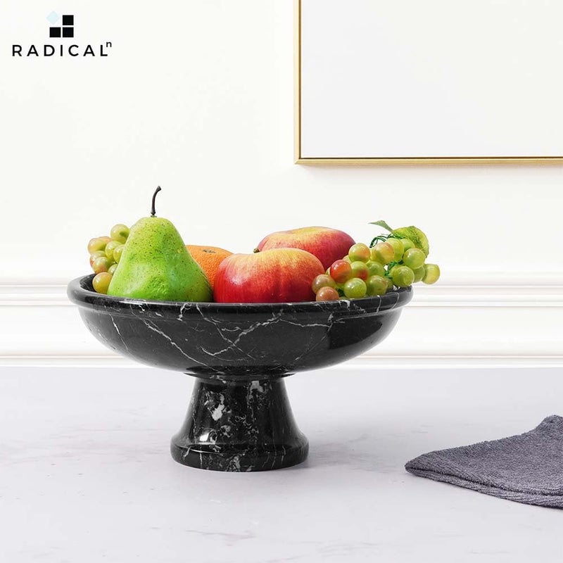 Radicaln Marble Fruit Bowl Black 10 Inches Handmade Fruit Bowl For Kitchen Dcor Fruits Holder For Dining Table Ideal Fruit Dishes - Image 2