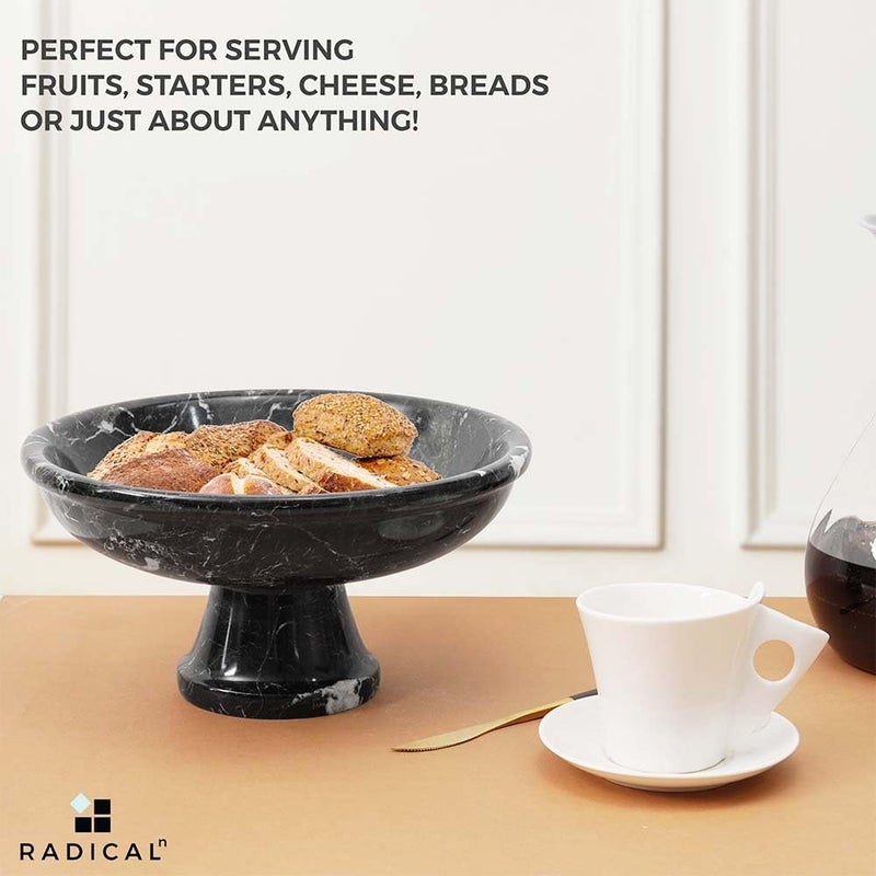 Radicaln Marble Fruit Bowl Black 10 Inches Handmade Fruit Bowl For Kitchen Dcor Fruits Holder For Dining Table Ideal Fruit Dishes - Image 3