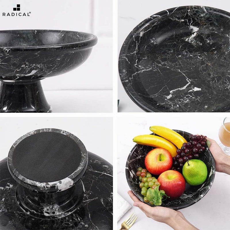 Radicaln Marble Fruit Bowl Black 10 Inches Handmade Fruit Bowl For Kitchen Dcor Fruits Holder For Dining Table Ideal Fruit Dishes - Image 4