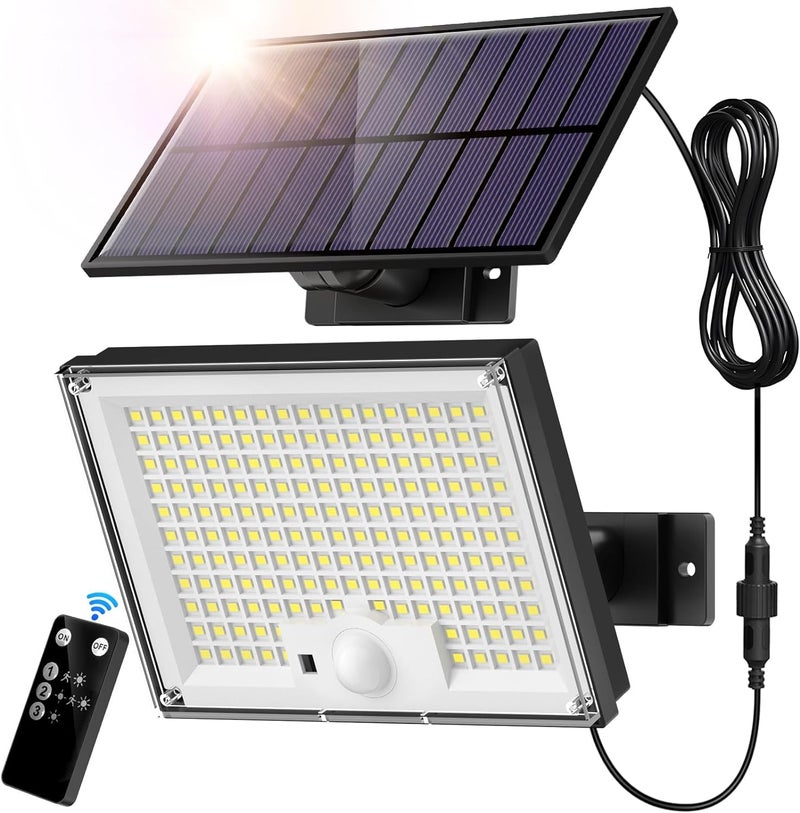 Gusicil Solar Outdoor Lights 172LED 3Modes Split Motion Sensor Lights with Remote Control IP65 Waterproof Solar Flood Lights for Yard Patio Garden Garage 1 Pack - Image 2