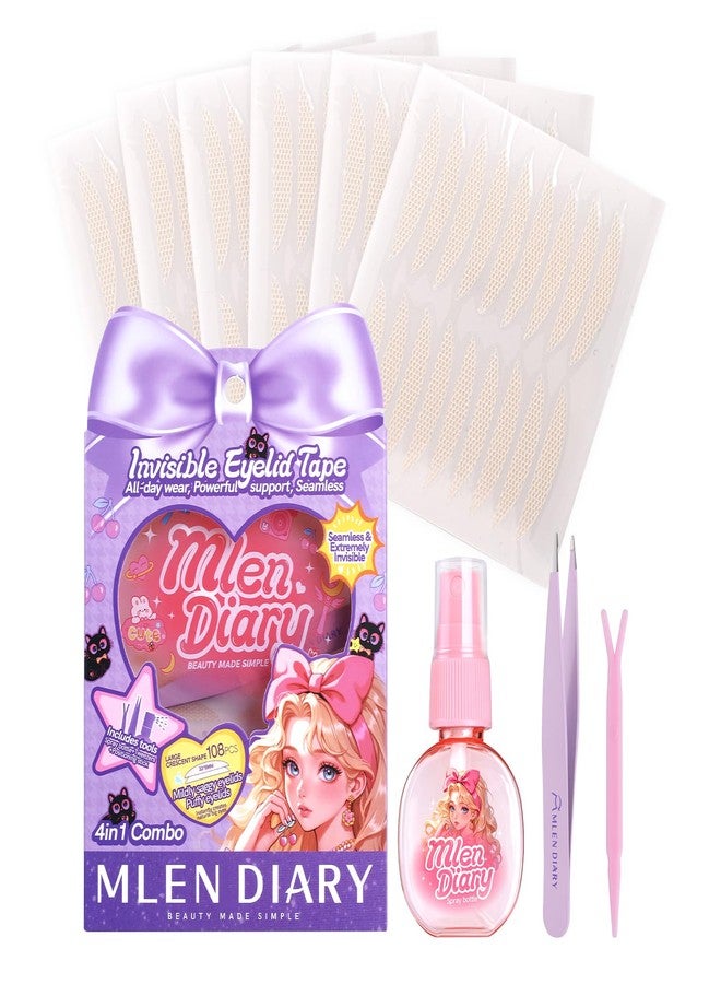 MLEN DIARY Eyelid Tape for Hooded Eyes - Instant Invisible Eyelid Lifter Strips, Ultra-Thin Breathable Double Sided Adhesive Tape for Droopy, Uneven & Mono-Eyelids, Natural Looking Eye Lift - 108 Count (33*5mm) - Image 1