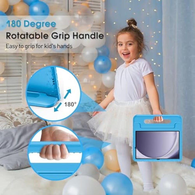 Kids Case for Galaxy Tab A9 Plus/A9+ 11 Inch 2023 SM-X210/X215/X216/X218, Shockproof Lightweight Kids Friendly Case with Convertible Handle Stand for Girls Boys Children Toddler Baby -Blue - Image 4