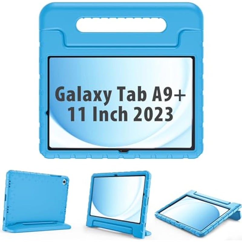 Kids Case for Galaxy Tab A9 Plus/A9+ 11 Inch 2023 SM-X210/X215/X216/X218, Shockproof Lightweight Kids Friendly Case with Convertible Handle Stand for Girls Boys Children Toddler Baby -Blue - Image 1