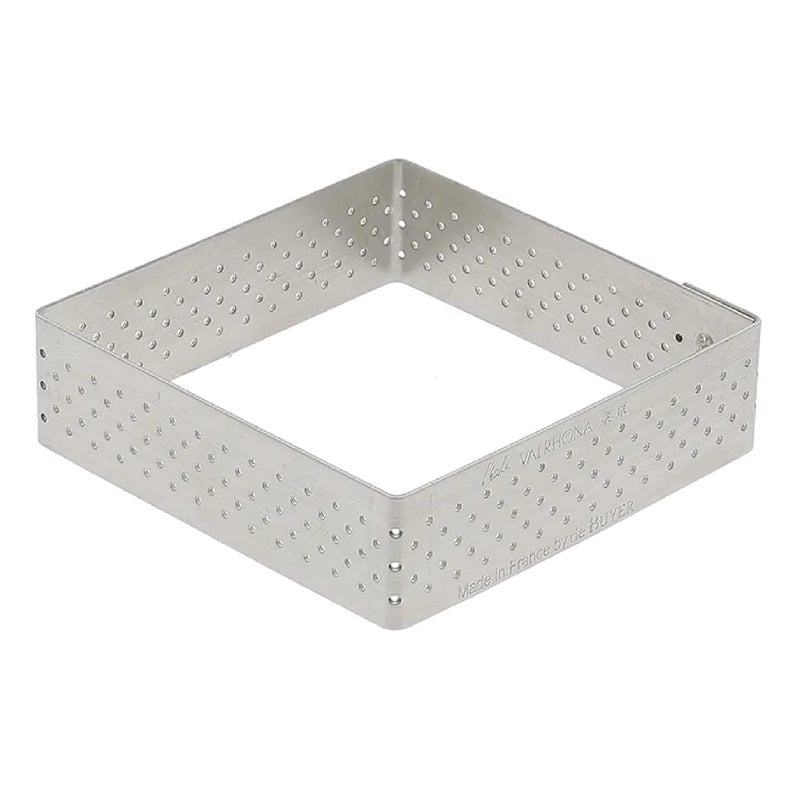 de Buyer Perforated Square Tart Ring  L 6 x H 08  Perfect for Baking Beautifully Crisp Tarts  Easy to Use  Clean  Made in France