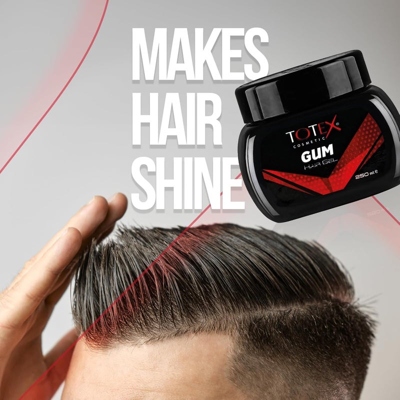 Global standard processed material Totex Hair Styling Gum Gel Gummy Hair Gel Ultra Strong Edge Control For Men & Woman 250ml Elegant practical design - Image 5