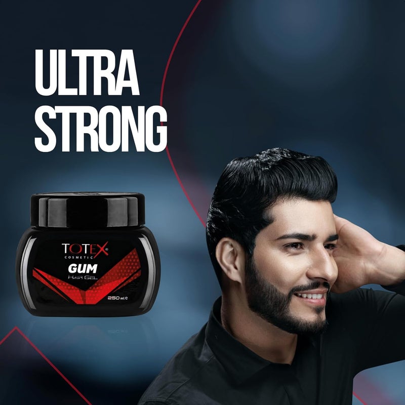 Global standard processed material Totex Hair Styling Gum Gel Gummy Hair Gel Ultra Strong Edge Control For Men & Woman 250ml Elegant practical design - Image 3
