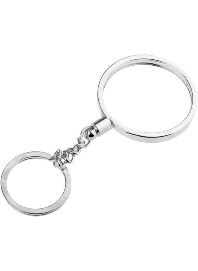 silvercnc 10pcs Coin Holder Key Chain Keyring Women Men Car Bags Pendant 40mm 