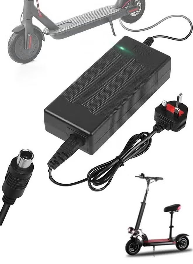 Electric Scooter Charger - Universal Replacement for Xiaomi Scooter Toys M365, ES1, ES2, ES4 & More - Smart IC Chip, Overload/Overheat Protection, LED Indicator - Black - Image 1