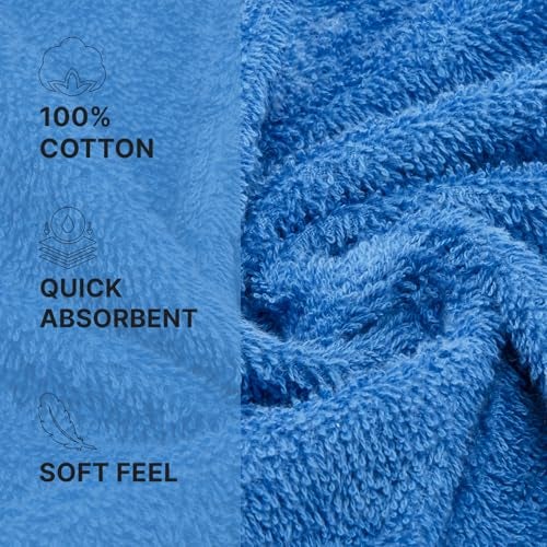 Welspun 100% Cotton Quick Dry Bath Towel | High Absorbency Super Soft, Fast Drying Towels for Bath | 380 GSM Large Size 1 Piece Bath Towel for Men and Women | Sized 70cm X 150cm Dark Blue - Image 3