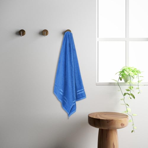 Welspun 100% Cotton Quick Dry Bath Towel | High Absorbency Super Soft, Fast Drying Towels for Bath | 380 GSM Large Size 1 Piece Bath Towel for Men and Women | Sized 70cm X 150cm Dark Blue - Image 1
