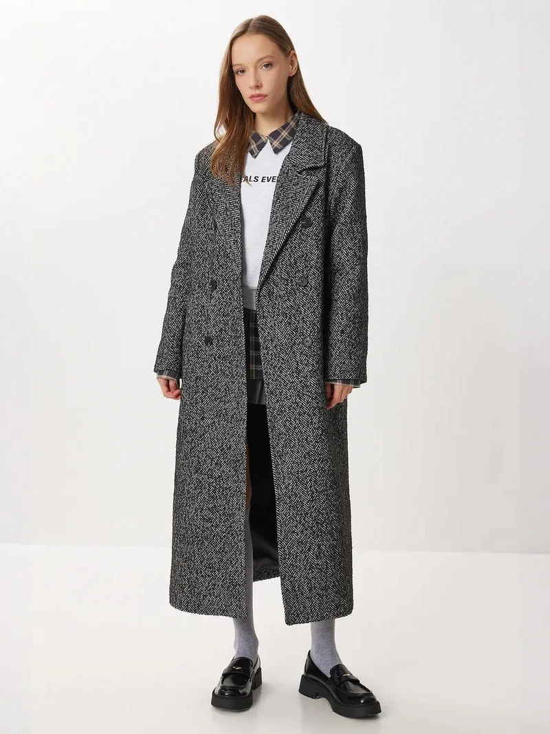 Lovely Istanbul ISTANBUL Double Breasted Oversized Wool and Cotton Overcoat