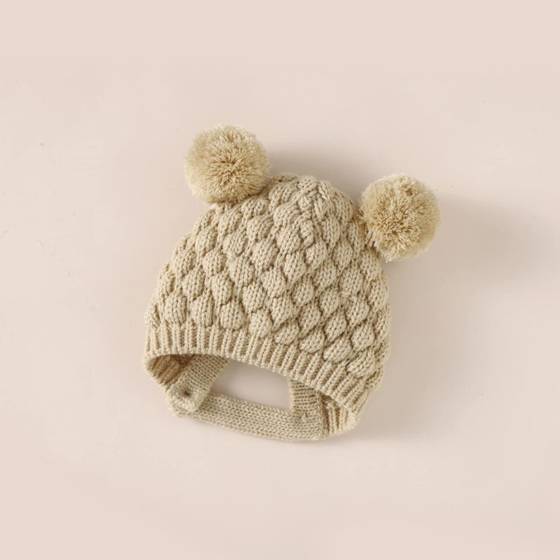 allshope Newborn Baby Boy Girl Winter Clothes Knitted Sweater Romper Crewneck Solid Color Jumpsuit Hat Infant Fall Outfit (Khaki, 3-6 Months) - Image 4