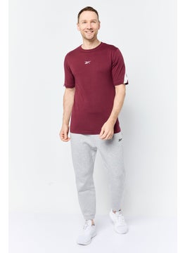 Reebok Men Sportswear Fit Short Sleeve Outdoor T-Shirt, Maroon  - Image 4
