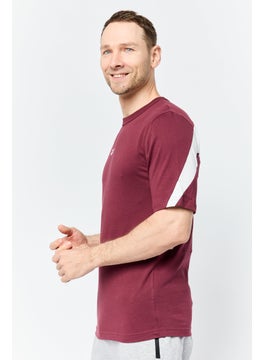 Reebok Men Sportswear Fit Short Sleeve Outdoor T-Shirt, Maroon  - Image 3