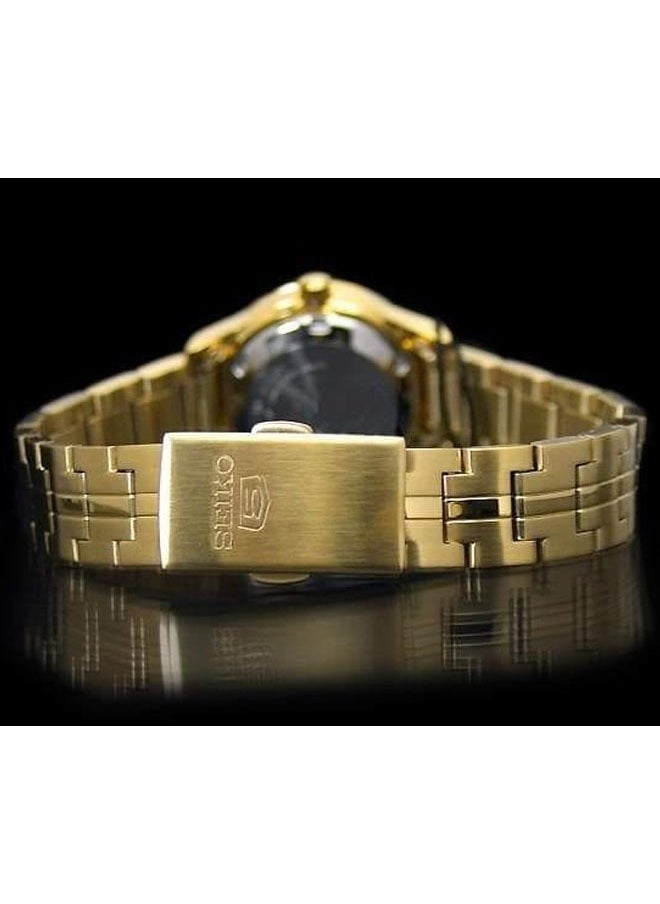 Seiko - Series 5 Classic Ladies Size Gold Dial Gold Plated Stainless Steel Strap Watch SYME02K1 - Image 1