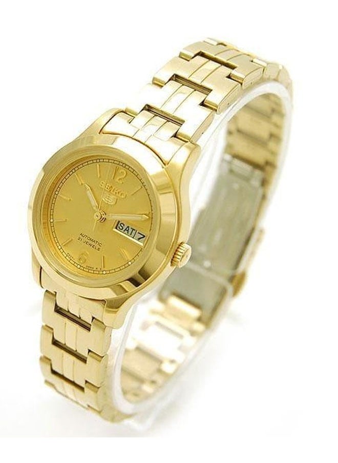 Seiko - Series 5 Classic Ladies Size Gold Dial Gold Plated Stainless Steel Strap Watch SYME02K1 - Image 1
