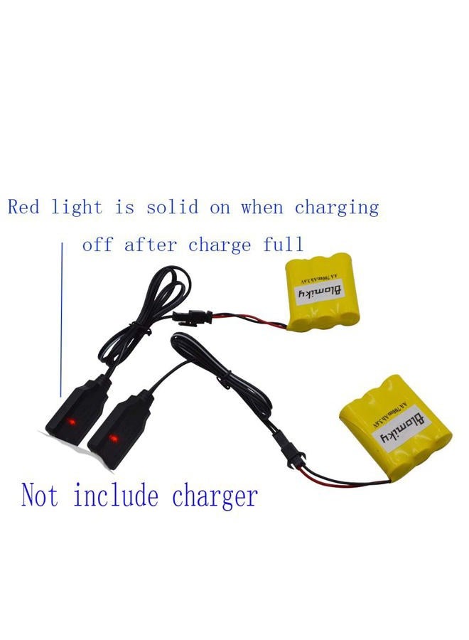Blomiky 2 Pack 3.6V 700mAh AA Nicd Rechargeable Battery Pack with SM-2P 2 Pin Plug and USB Cable Suitable for SY-E571 RC Excavator RC Cars 3.6V Battery and USB 2 - Image 3