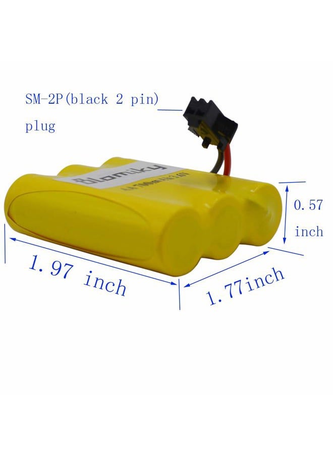 Blomiky 2 Pack 3.6V 700mAh AA Nicd Rechargeable Battery Pack with SM-2P 2 Pin Plug and USB Cable Suitable for SY-E571 RC Excavator RC Cars 3.6V Battery and USB 2 - Image 4