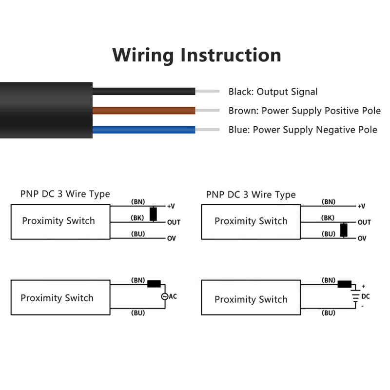 PNP 3 Wire Proximity Switch High Accuracy Trigger Normally Open Inductive Detection Sensor for Metal Objects DC6‑36V - Image 4