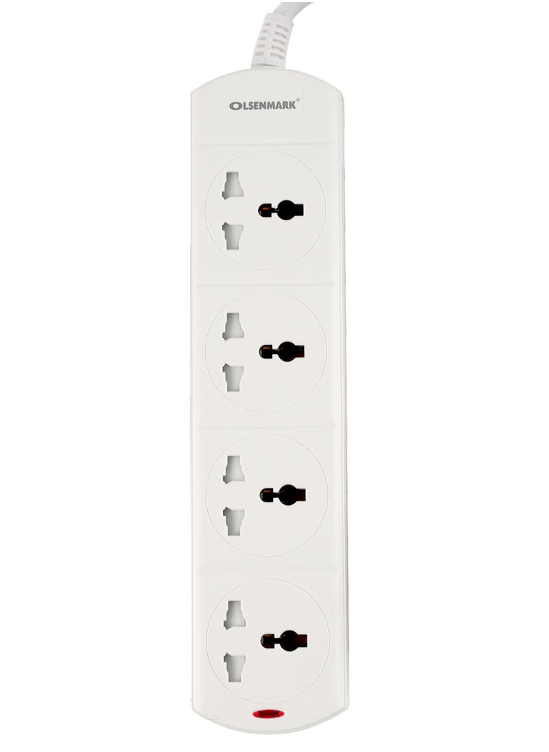 Olsenmark - Olsenmark 4 Way Power Socket OMES1809D Equipped with PP Fire Proof Housing and Child Safety Shutter 3-meter Cord 2 year warranty - Image 1