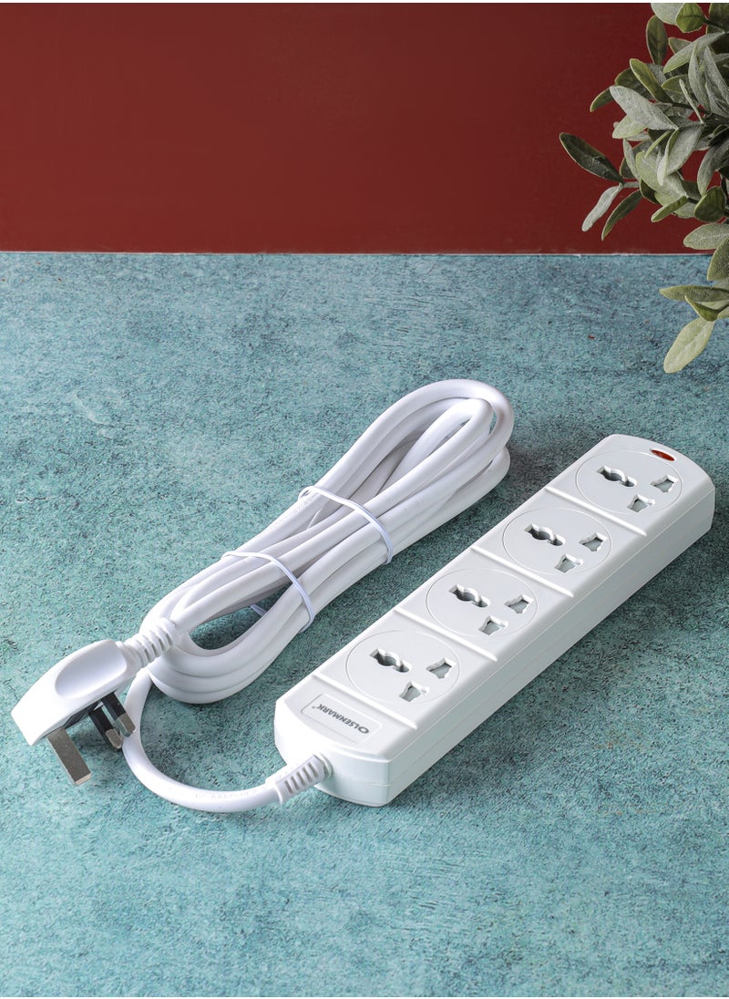 Olsenmark - Olsenmark 4 Way Power Socket OMES1809D Equipped with PP Fire Proof Housing and Child Safety Shutter 3-meter Cord 2 year warranty - Image 1