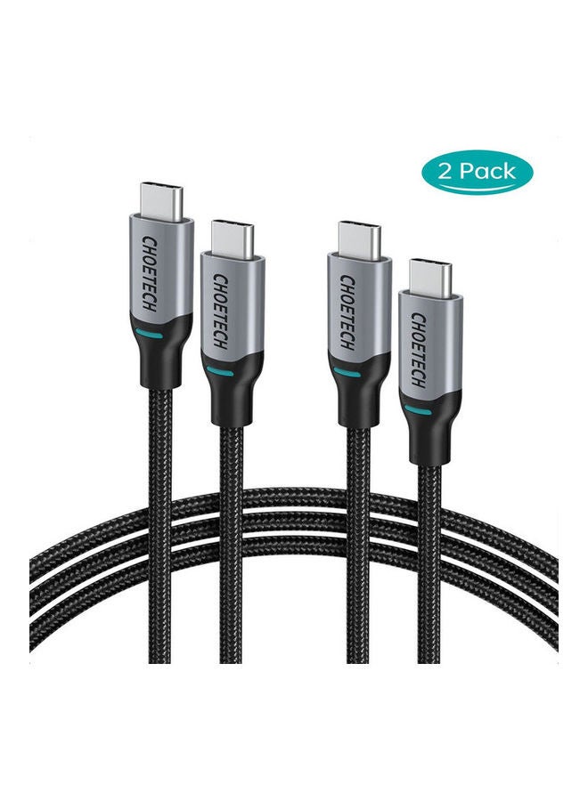 CHOETECH 2-Piece USB C To USB C Braided Cable Black - Image 1