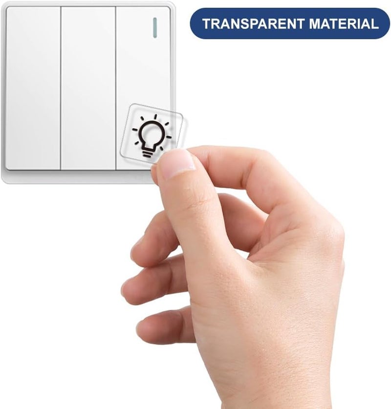 Coofandy Transparent Switch Identifier for Fan Heater Bed Bathroom Kitchen Garage Room,Labels 3-A4 Sheets for Electric Board Appliances, 27 Designs-495 Stickers for White and Black Switches, 1 Sheet - Image 5