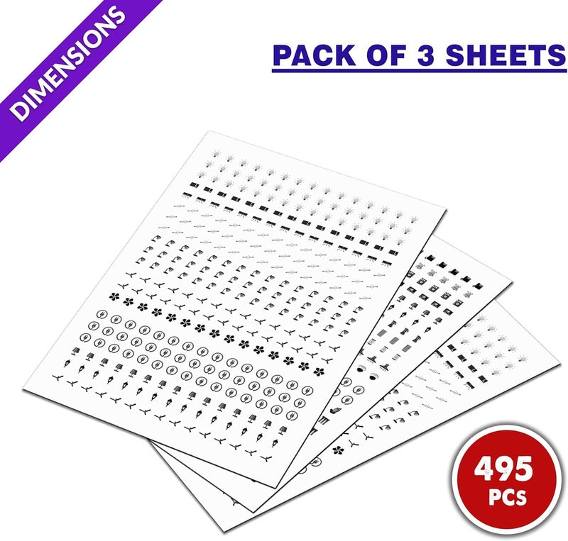 Coofandy Transparent Switch Identifier for Fan Heater Bed Bathroom Kitchen Garage Room,Labels 3-A4 Sheets for Electric Board Appliances, 27 Designs-495 Stickers for White and Black Switches, 1 Sheet - Image 4