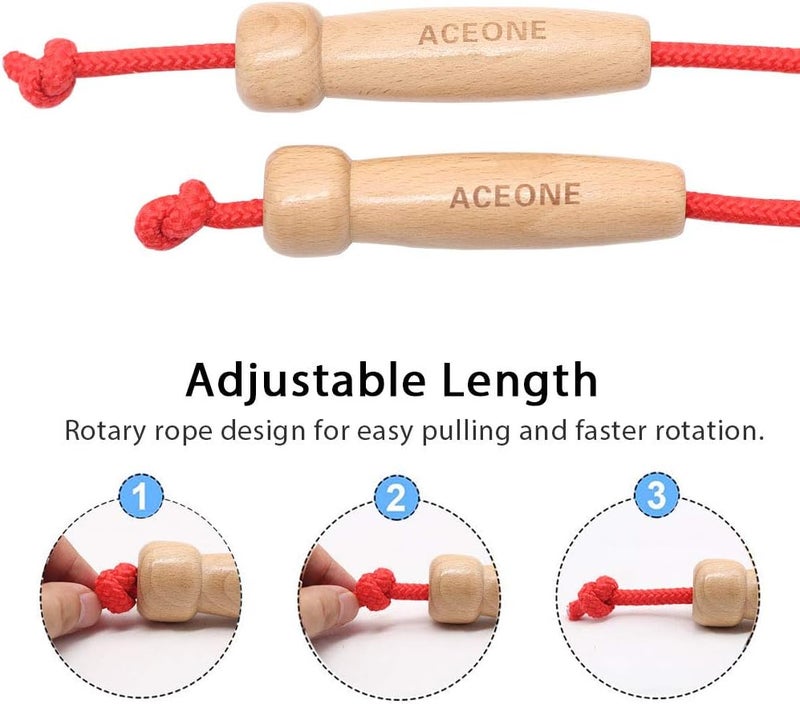 Ace one 16 FT Long Jump Rope for Kids, Adjustable Double Dutch Skipping Rope with Wooden Handle, Multiplayer Team Jumping Rope for Outdoor Fun, School Sport, Party Game, Birthday Gift - Image 4