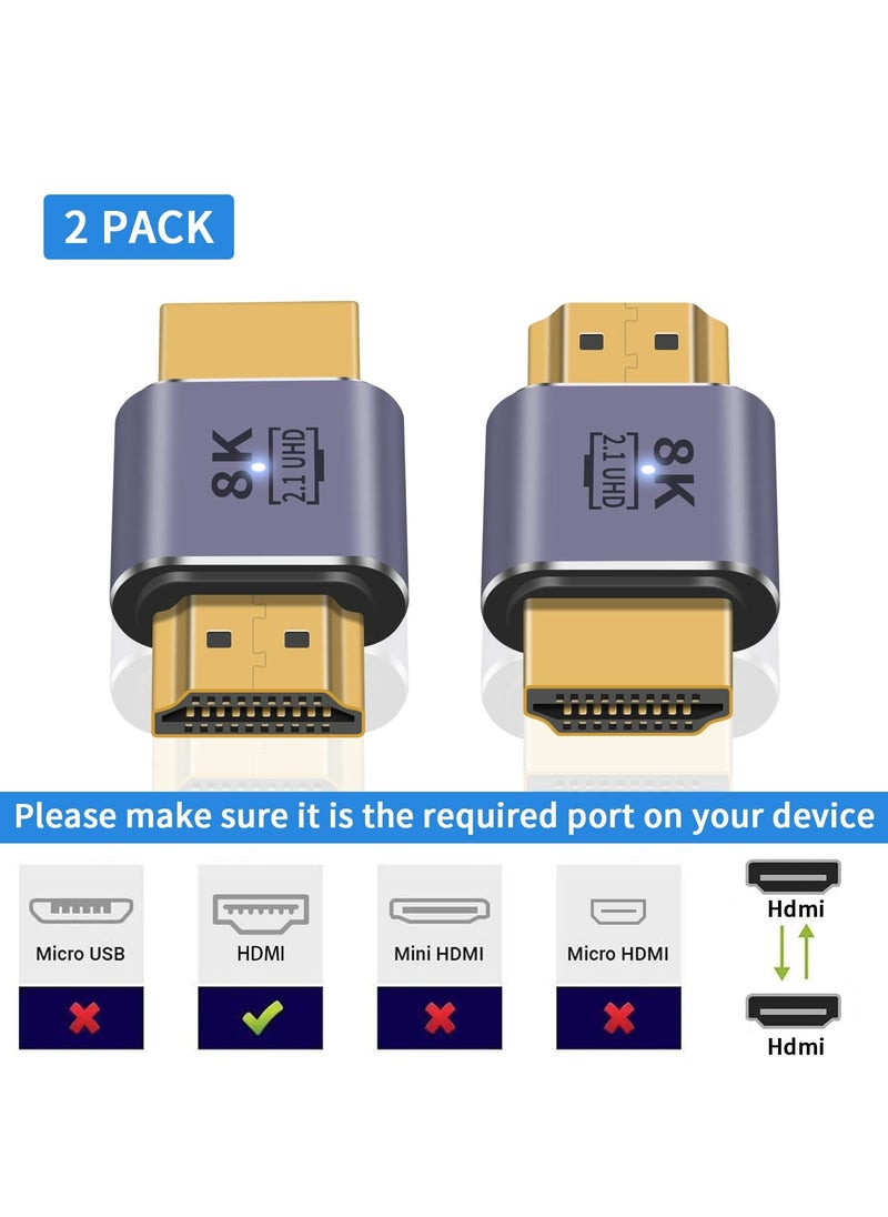 CMGTYYD HDMI Male to Male Adapter 8K, 48Gbps HDMI 2.1 Adapter, HDMI to HDMI Adapter UHD HDMI 2.1 Extender Support 8K@60hz 4K@120Hz HDMI Port for Video 3D HDR Nintendo Switch PS5 Roku TV, 2pcs  - Image 3