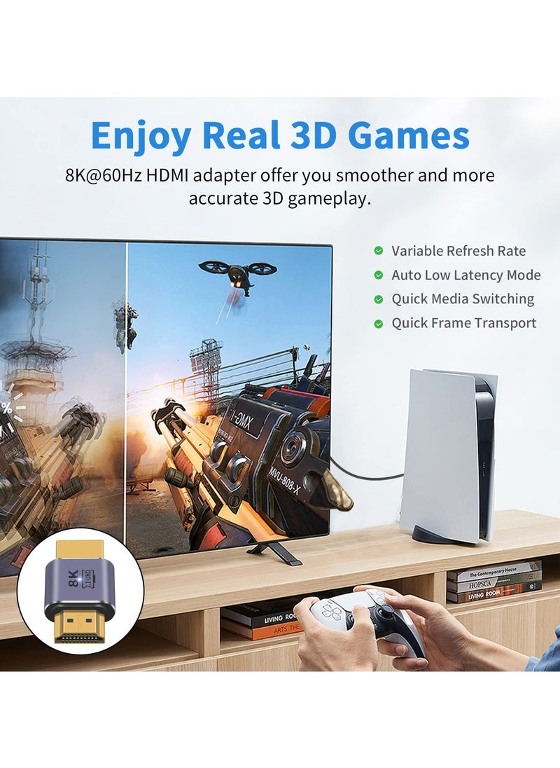 CMGTYYD HDMI Male to Male Adapter 8K, 48Gbps HDMI 2.1 Adapter, HDMI to HDMI Adapter UHD HDMI 2.1 Extender Support 8K@60hz 4K@120Hz HDMI Port for Video 3D HDR Nintendo Switch PS5 Roku TV, 2pcs  - Image 5