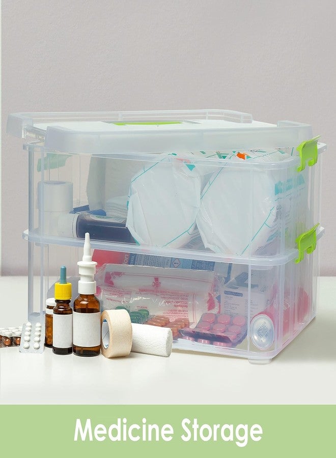 ROKTRY 2 Layer Stack & Carry Box, Plastic Multipurpose Portable Storage Container Box Handled Organizer Storage Box and Beauty Supplies (multicolor) - Image 4
