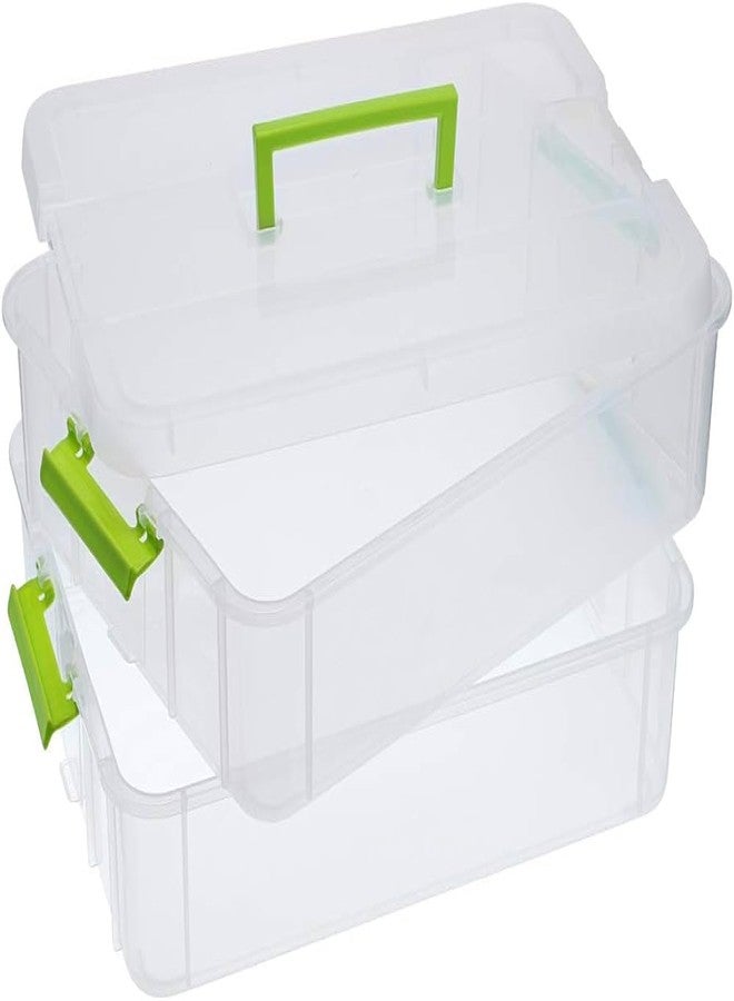 ROKTRY 2 Layer Stack & Carry Box, Plastic Multipurpose Portable Storage Container Box Handled Organizer Storage Box and Beauty Supplies (multicolor) - Image 1