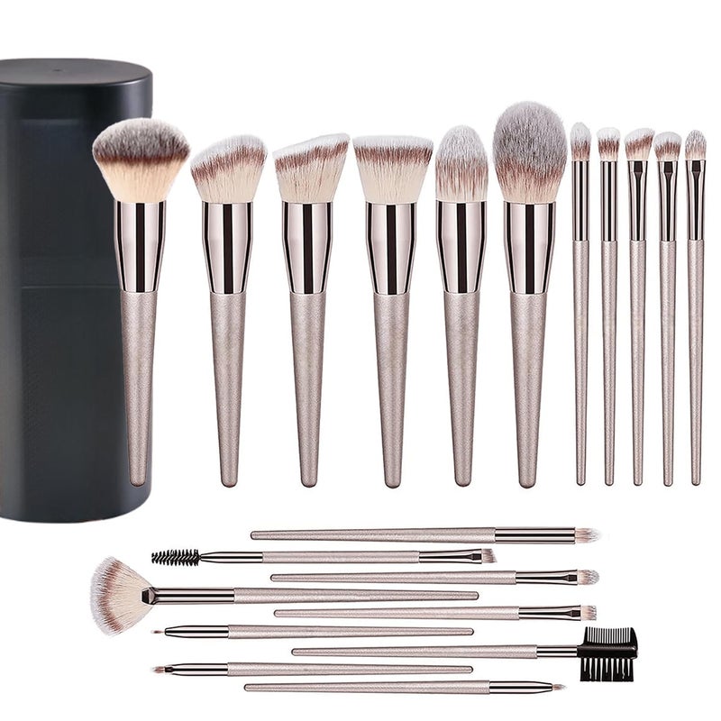 Modiq Makeup Brush Set, 20 Pcs, Premium Synthetic Brushes for Foundation, Powder, Concealer, Eye shadows, Blush, with Free Black Case - Image 1