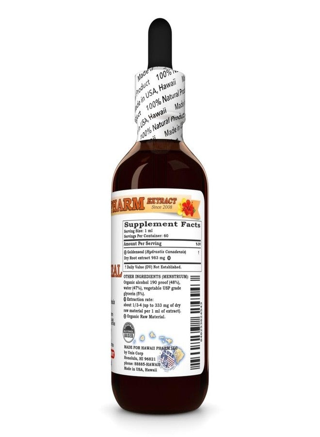 Hawaii Pharm Goldenseal (Hydrastis Canadensis) Dry Root Tincture, Made in Hawaii, Raw Materials, All Natural, Vegan, Pure Liquid Extract - 2 fl.oz - Image 2
