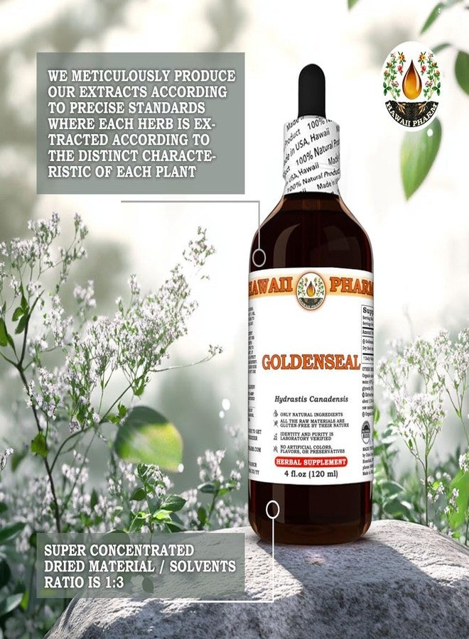 Hawaii Pharm Goldenseal (Hydrastis Canadensis) Dry Root Tincture, Made in Hawaii, Raw Materials, All Natural, Vegan, Pure Liquid Extract - 2 fl.oz - Image 5