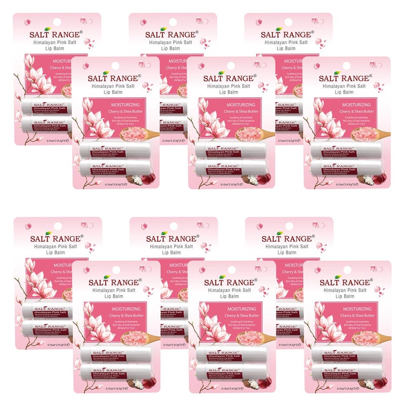 Salt Range Lip Balm with Cherry Shea Butter Hydrating and Soothing Lip Moisturizer for Deep Nourishment Organic Chapstick 12Count Pack 24 Pieces for Soft Lips