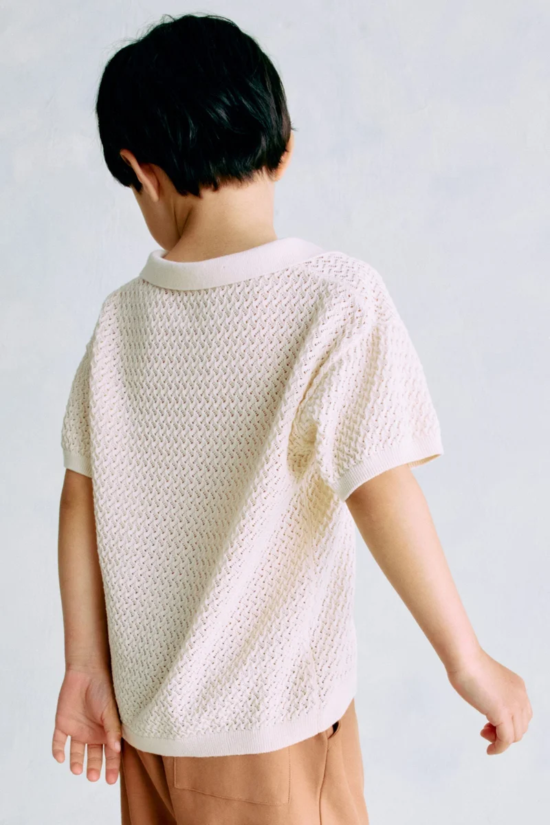 H&M Textured-knit polo shirt