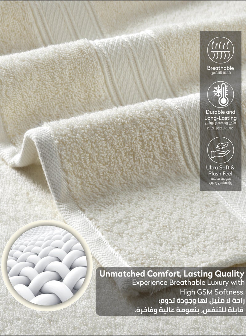 Donetella Premium 100 % Combed Cotton 4-Pcs Hand Towel Set (50 X 90 CM) 600 GSM Super Soft Hand Towel, Highly Absorbent, Quick Dry,Best Towel for Bathroom, Spa And Hotel,Ivory - Image 5