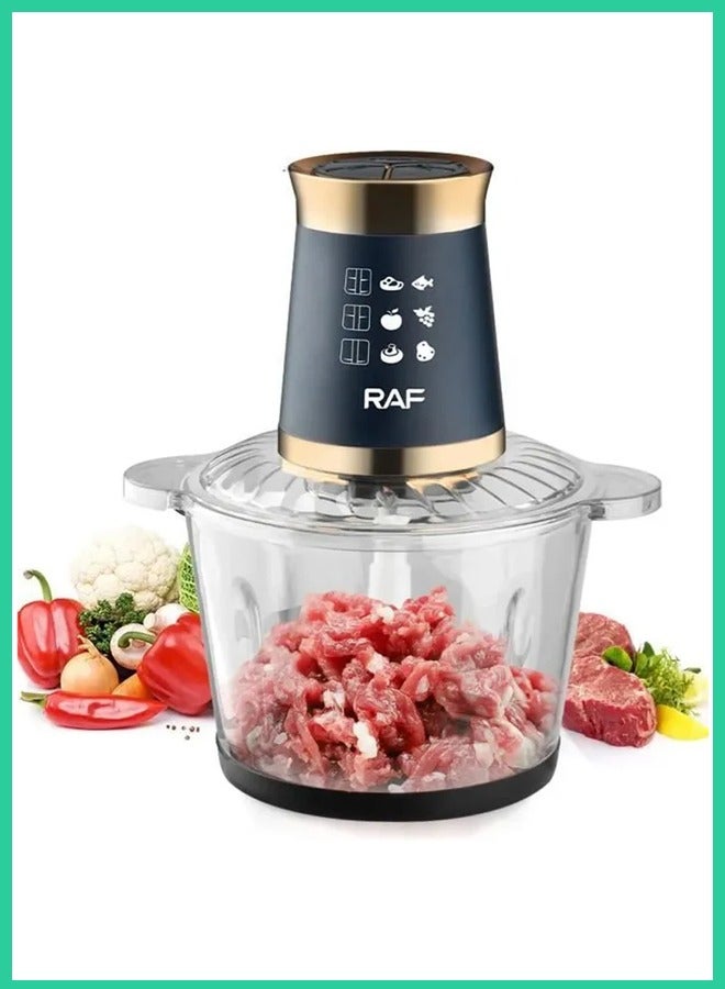 آر إيه أف معالج طعام كهربائي من RAF سعة 3 لتر - مفرمة متعددة الوظائف بسرعتين وشفرات من الفولاذ المقاوم للصدأ، ومحرك قوي بقوة 300 واط، لتقطيع اللحوم والخضراوات والفواكه وغيرها - طراز R-7038 - Image 3