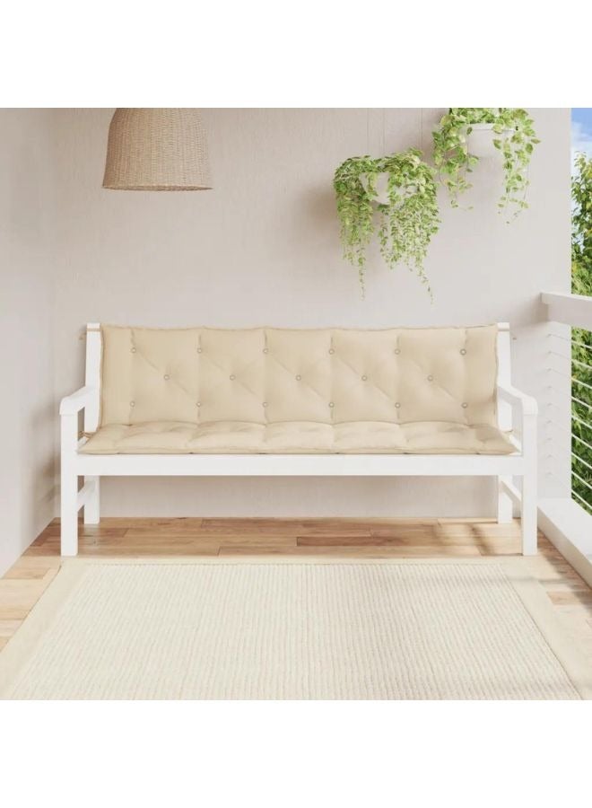 vidaxl vidaXL Garden Bench Cushions 2 pcs Beige 180x50x7cm Oxford Fabric  - Image 1