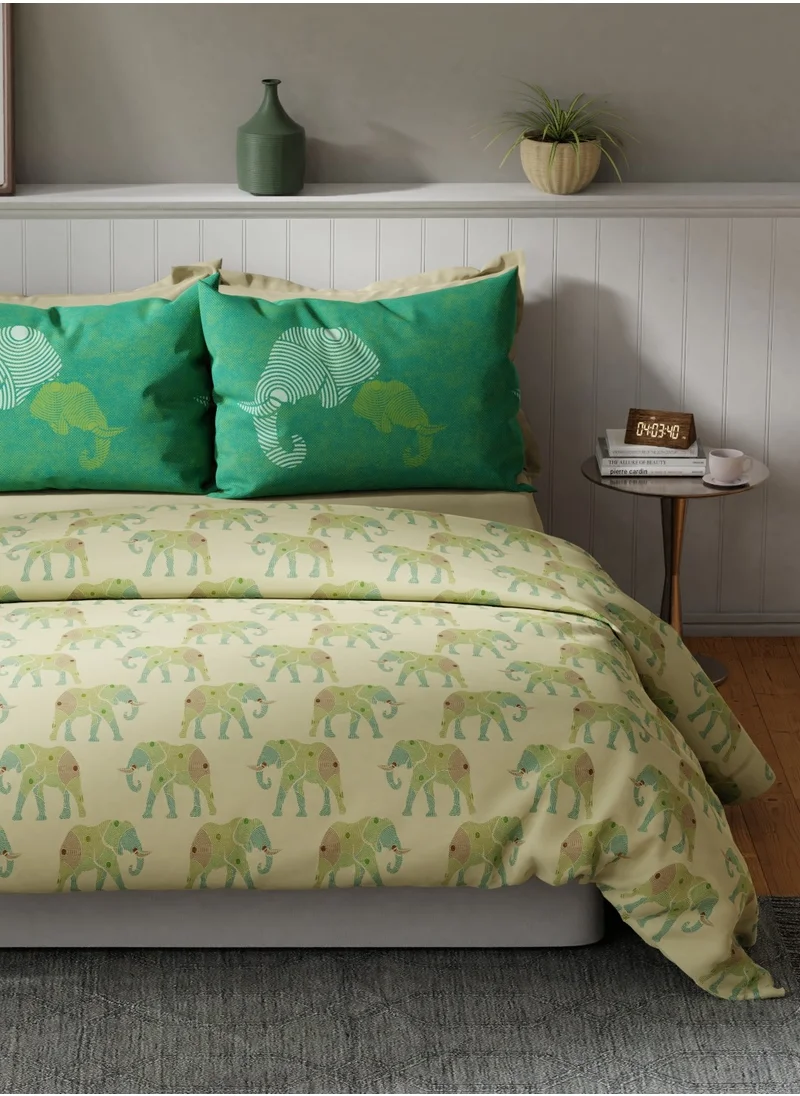 يونايتد كولورز أوف بينتيون United Colors of Benetton Safari 210TC King Bedsheet with 2 Pillow covers Mellow Green
