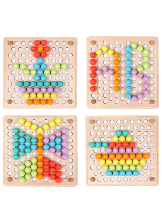 QZMTOY - QZMTOY Wooden Peg Board Beads Game, Learning Montessori Toys,Color Sorting Stacking Matching Toys for Toddlers, Counting Toy for Kids, Educational Games for Fine Motor Math, Gift for Girls and Boys - Image 1