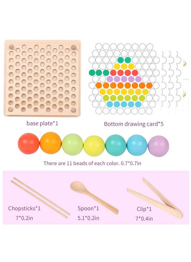 QZMTOY - QZMTOY Wooden Peg Board Beads Game, Learning Montessori Toys,Color Sorting Stacking Matching Toys for Toddlers, Counting Toy for Kids, Educational Games for Fine Motor Math, Gift for Girls and Boys - Image 1
